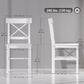 Wooden Dining Chairs Set of 2, Kitchen Chairs with Cross Back, Solid Structure for Living Room and Dining Room, White
