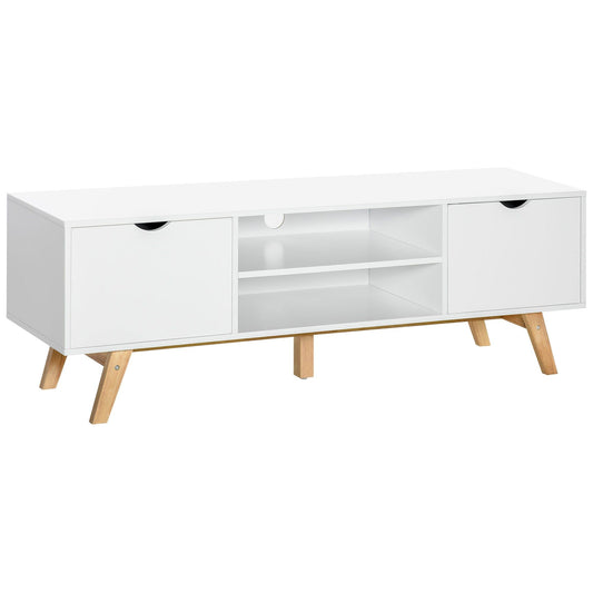 TV Stand with 2 Cabinets for TVs up to 65" - White