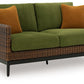 Horizon Hall - Brown / Green - Loveseat With Cushion