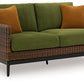 Horizon Hall - Loveseat With Cushion - Brown / Green