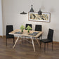 Modern Dining Chairs High Back Upholstered Linen Fabric with Metal Legs for Kitchen Black