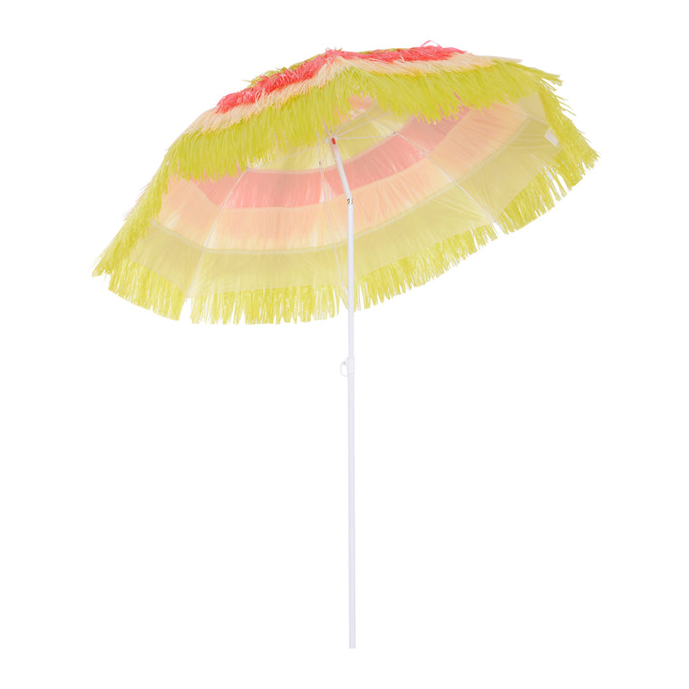 6FT Multi-Color Beach Umbrella with Tilt & Adjustable Height