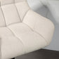 Swivel Barstools Set of 2 Adjustable Bar Stools with Footrest Armrests and PU Leather Back for Dining Room Cream White