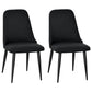 Set of 2 Upholstered Dining Chairs with Metal Legs - Black