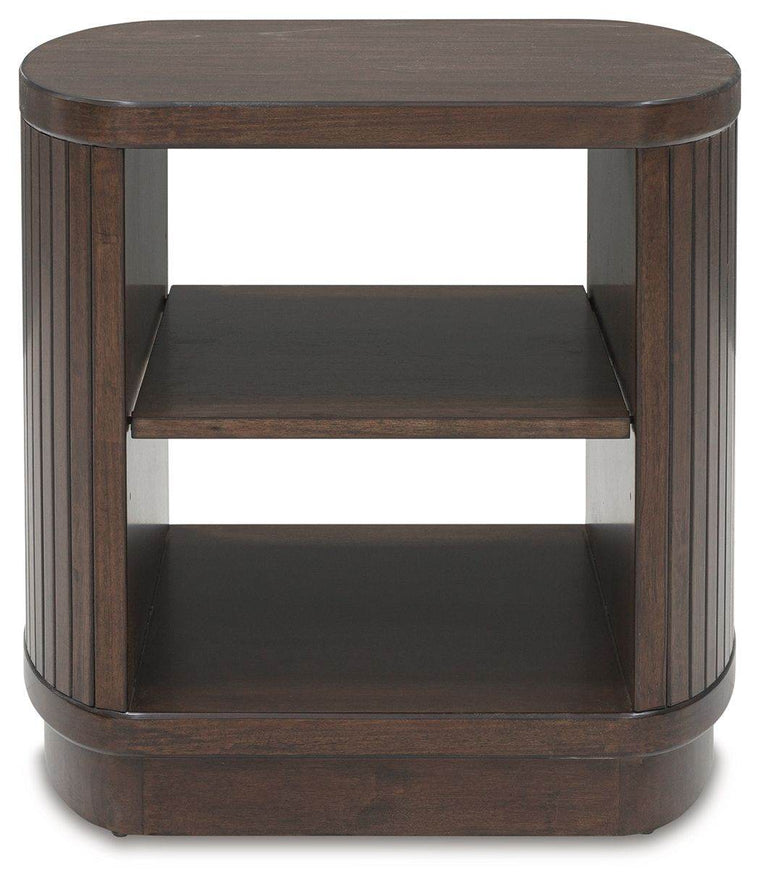 Korestone - Dark Brown - Square End Table - Forward Furniture