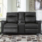 Axtellton - Carbon - Dbl Power Reclining Loveseat With Console - Faux Leather