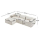 Modular Sectional Sofa with Corduroy Fabric and Free Combination Design, Daybed Perfect for Living Room, 107.5'' L x 68.5'' W x 30.5'' H, Beige