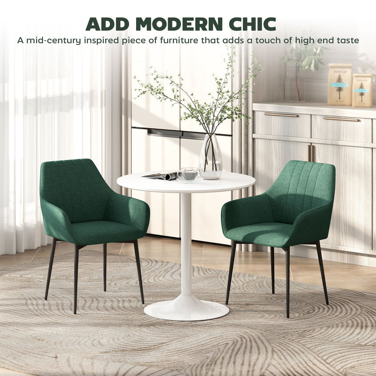 Set of 2 Upholstered Linen Dining Chairs