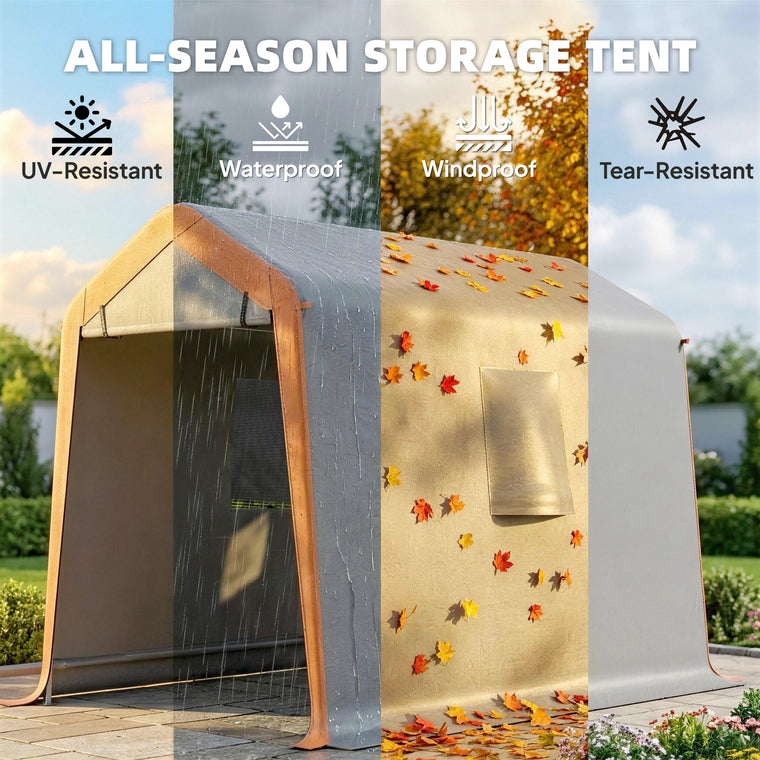 6' x 8' Portable Shed Tent with Door & Windows