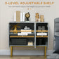 Modern Storage Cabinet Sideboard Buffet Cabinet with Gold Legs for Living Room Dining Room Hallway Grey