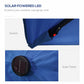 6' x 10' Patio Umbrella with 22 LED Solar Lights and Tilt, Rectangular Outdoor Table Umbrella with Crank, Dark Blue