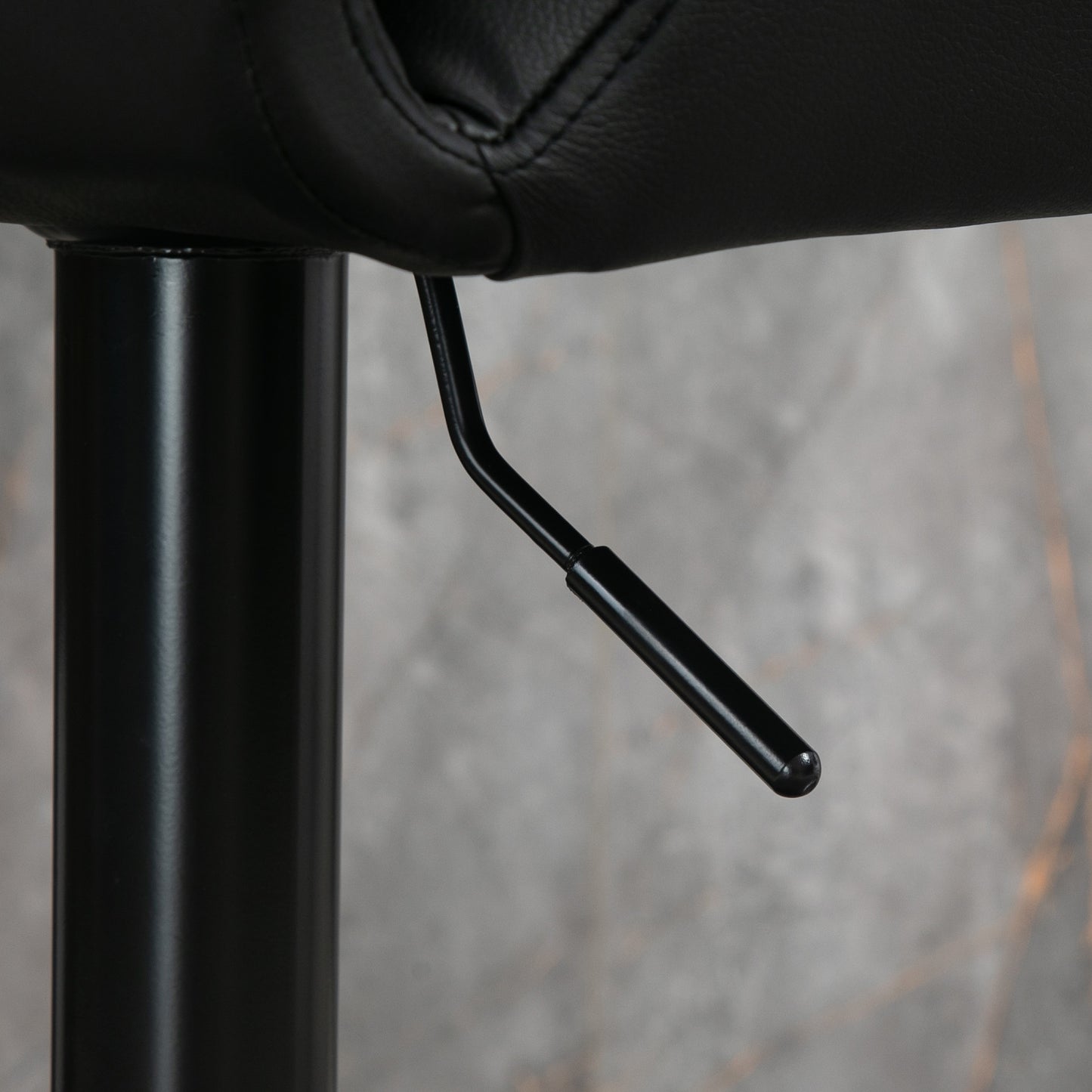 Swivel PU Leather Barstools Set of 2 Adjustable Bar Stools with Footrest Back for Kitchen Counter Dining Room Black