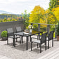 5 Piece Patio Dining Set with 4 Stackable Chairs, Tempered Glass Top, Rust-Resistant Metal Frame