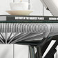 Rattan Side Table, Round Outdoor Table, with Round PE Rattan and Tempered Glass Table Top for Patio, Garden, Dark Grey