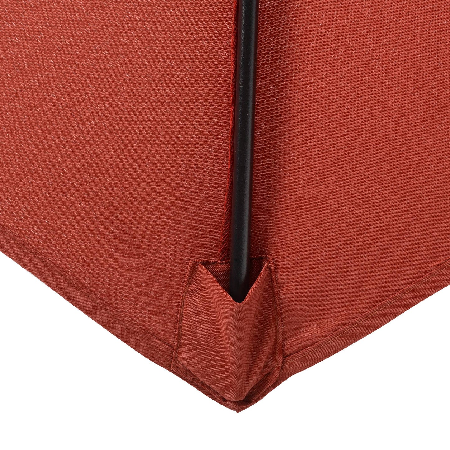 6.6FT Patio Umbrella, Outdoor Parasol with 6 Solid Ribs, Wine Red