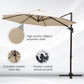 10ft Cantilever Patio Umbrella with 360° Rotation, Crank & Cross Base for Garden Deck Pool Backyard, Cream