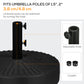 Umbrella Base, Heavy Duty Fillable Base Holder with Steel Pole, Round Parasol Stand for Patio, Outdoor, Backyard, Black