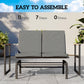 Outdoor Glider Bench for 2 Person, Patio Glider Loveseat with Thick Cushions for Garden Balcony Porch, Dark Grey