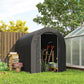 Outdoor Storage Shed, Heavy Duty Galvanized Steel Portable Shed for Bike, Motorcycle, Garden Tools, Black