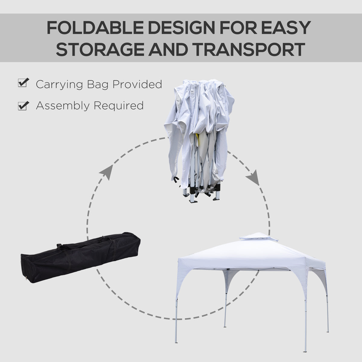 10' x 10' White Pop-Up Party Tent with 2-Tier Vented Roof