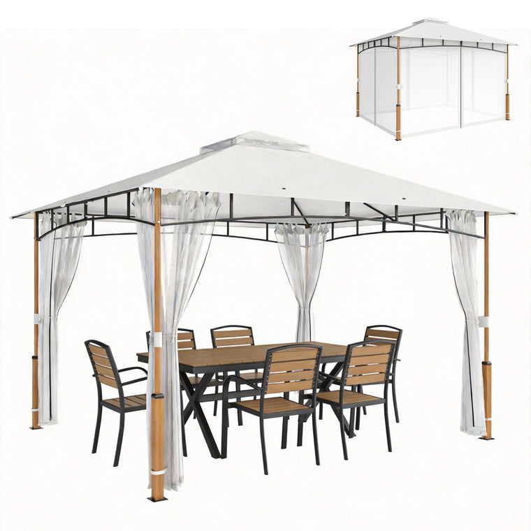 10' x 12' Double Roof Gazebo with Netting