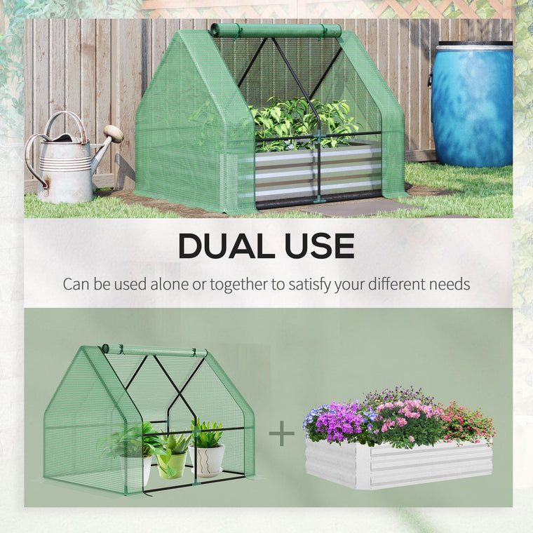 50" x 37.4" x 36.2" Green Garden Bed with Greenhouse Cover