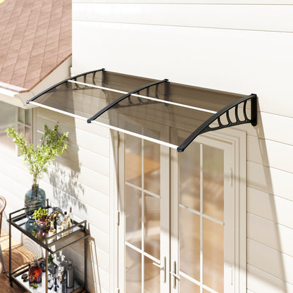 40" x 80" Brown Polycarbonate Door Awning Canopy