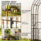 7.4ft Steel Garden Arch with Gate, Garden Arbor Trellis for Climbing Plants, Roses, Vines, Wedding Arch for Outdoor, Garden, Lawn, Backyard, Black