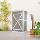 29.9"x21.7"x45.3" Garden Storage Shed with Asphalt Roof, Outdoor Storage Cabinet w/ Shelves, Grey