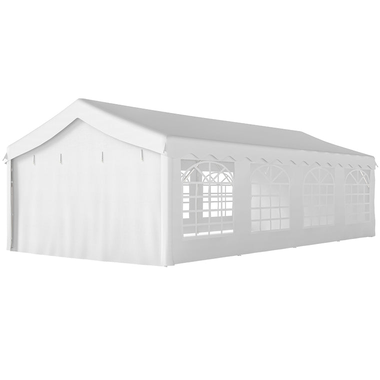 13' x 26' White Heavy Duty Party Tent Carport with Sidewalls