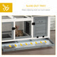Rabbit Cage with Wheels, Ramp, Run, Tray for Indoor Outdoor, Suitable for Rabbit, Guinea Pig, Grey