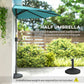9.8ft Half Umbrella Semi Round Patio Parasol with Crank Handle, Top Vent for Garden, Balcony- NO BASE INCLUDED, Light Blue
