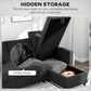 83" Pull-Out Sleeper Sectional with Storage Chaise - Black