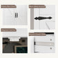 55" Buffet Cabinet, Farmhouse Sideboard with 1.2" Thick Top, 4 Barn Doors, 2 Drawers and 2 Adjustable Shelves, White