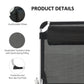 Folding Lounge Chair, Patio Lounger with Headrest, 5-Level Adjustable Backrest, and Aluminum Frame, Black