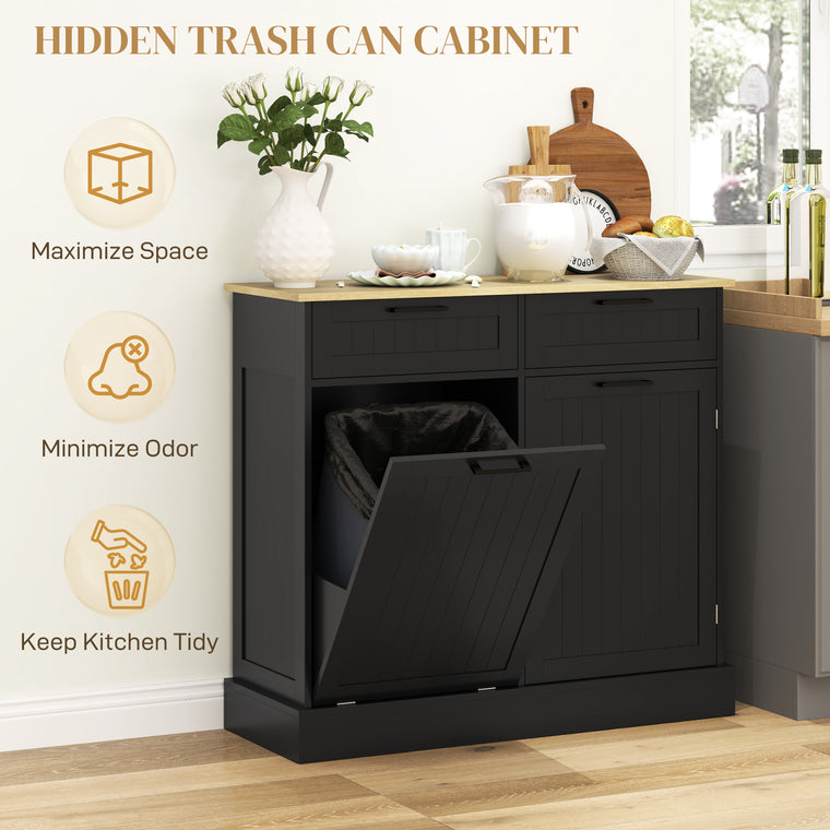 Tilt-Out Trash Cabinet with 2 Drawers
