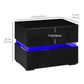 Modern Nightstand, Bedside Table with 2 Drawers, RGB LED Lights for Bedroom, Black