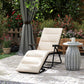 Foldable Lounge Chair, Reclining Patio Sun Lounger with 6-Position Adjustable Back, Black - Beige