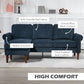 L Shape Sofa, Modern Sectional Couch with Changeable Chaise Lounge, Wooden Legs, Corner Sofa for Living Room, Dark Blue