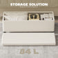 44 Inches Ottoman with Storage, Lid, Legs, Corduroy End of Bed Bench for Living Room, Bedroom, Entryway, Beige