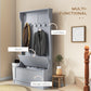 4-In-1 Hall Tree with Coat Rack, Top Shelf, Shoe Storage and Bench Seat, Entryway Bench with 5 Hooks, Grey