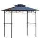 8' x 5' Hardtop Grill Gazebo, Aluminium BBQ Canopy Gazebo, Outdoor Canopy with Side Shelves & Double Roof