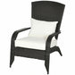 Patio Wicker Adirondack Chair, Outdoor Rattan Muskoka Chair with Cushions for Patio, Garden, Backyard Dark Blue
