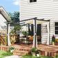 Metal Pergola with Sliding Roof Canopy, Retractable Pergola Canopy - 10' x 10'
