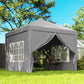 10'x10' Outdoor Pop Up Party Tent Wedding Gazebo Canopy with Carrying Bag (Light Grey)