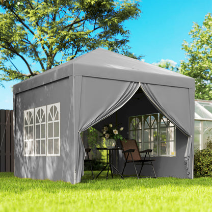 10' x 10' Light Grey Pop-Up Party Tent Gazebo with Carry Bag