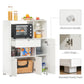 Compact Kitchen Pantry Cabinet Server Hutch Storage Buffet with Microwave Oven Stand Drawer and Shelves, White
