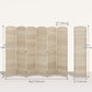 6 Ft Tall Folding Room Divider, 6 Panel Portable Privacy Screen, Hand-Woven Partition Wall Divider, Light Oak