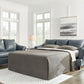 Genoa - Steel - Queen Sofa Sleeper - Leather Match