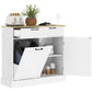 Tilt-Out Trash Cabinet with 2 Drawers - White